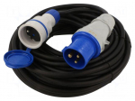 Extension lead | 3x2.5mm2 | 20m | rubber | black | Sockets no: 1 | 16A