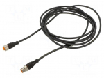 Cable: for sensors/automation | PIN: 4 | 3m | plug | 230VDC | 230VAC | 4A