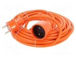 Extension lead | 3x1.5mm2 | 10m | PVC | orange | Sockets no: 1 | 16A