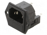 Connector: AC supply | socket | male | 10A | 250VAC | C14 (E) | IEC 60320