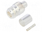 Connector: N | socket | female | Plating: silver plated | straight