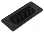 Multigate grommet | black | Holes no: 17 | -40&divide;90&deg;C | UL94V-0 | IP65