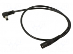 Cable | 1x0.5mm2 | DC 5,5/2,1 socket,DC 5,5/2,5 plug | angled | 0.5m