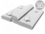 Hinge | Width: 50mm | technopolymer PA | white | H: 50mm