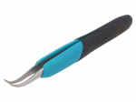 Tweezers | 120mm | for precision works | Blades: curved | insulated