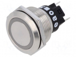 Indicator: LED | flat | red | 12VDC | 12VAC | &Oslash;22mm | 82 | connectors