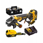 DEWALT SZLIFIERKA KĄTOWA  125mm 18V DCG406P2LRT 2x5,0Ah BL WŁ. ŁOPATKOWY 2x5,0Ah LANYARD READY TSTAK