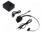 Wireless headphones with microphone | black | USB C socket | mono