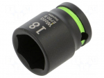 Socket | 6-angles,socket spanner,impact | HEX 18mm | 3/8" | IMPAKTOR