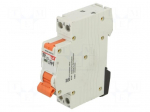 RCBO breaker | Inom: 10A | Ires: 30mA | Poles: 1+N | 230/400VAC | IP20
