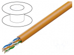 Wire | U/UTP | 4x2x25AWG | 5e | wire | Cu | PVC | orange | 305m | &Oslash;cable: 5mm