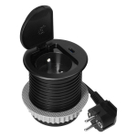 Uued tooted // Gniazdo meblowe ?6cm wpuszczane w blat z pokrywką, ładowarką USB i przewodem 1,9m, 1x2P+Z (French), 1xUSB (typ C; 20W), czarne