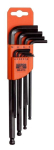 Bahco Offset long series ball end hexagon key set, metric, black finish