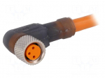 Cable: for sensors/automation | M8 | PIN: 3 | angled | 2m | plug | 60VDC