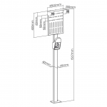 Outdoor stand for EV and PHEV car chargers Maclean, steel, 15kg max, MCE456