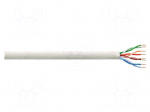 Wire | U/UTP | Cat 6 | 4x2x23AWG | CCA | wire | PVC | grey | 100m | &Oslash;cable: 6mm