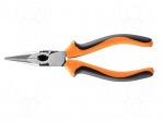 Pliers | straight,half-rounded nose,universal,elongated | 160mm