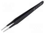 Tweezers | Blade tip shape: rounded | Tweezers len: 120mm | ESD