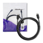 Qoltec-C USB 2.0 male | USB-C 2.0 male | 2.5m | Black