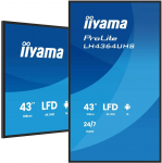 iiyama LH4364UHS-B1AG Signage Display Digital signage flat panel 109.2 cm (43") LED Wi-Fi 500 cd/m&sup2; 4K Ultra HD Black Built-in processor Android 24/7