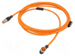 Cable: for sensors/automation | M12 | PIN: 4 | 4m | plug | 30VDC | 4A