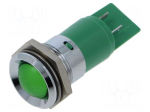 Indicator: LED | conical | green | 24VDC | 24VAC | &Oslash;22mm | IP67 | &Oslash;LED: 16mm