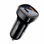 Adapter Acefast Acefast car charger 66W USB Type C / USB, PPS, Power Delivery, Quick Charge 4.0, AFC, FCP black (B4 black)