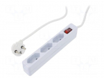 Plug socket strip: protective | Sockets: 3 | 250VAC | 7.5A | 1.5m | IP20