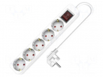 Extension lead | H05VV-F | 3G1.5mm2 | 5m | PVC | white | Sockets no: 5
