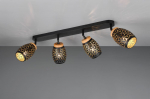 Trio Bidar spotlight 4-pc E14 matt black/gold gaismeklis R81574080 4017807640700