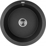 Dafne, granite sink, d=51cm,without tap hole,black