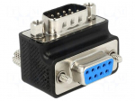Adapter | D-Sub 9pin socket 90&deg; up/down,D-Sub 9pin plug | black
