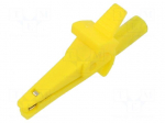 Crocodile clip | 10A | 600V | yellow | max.8mm | Plating: nickel plated