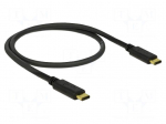 Cable | USB 2.0 | USB C plug,both sides | 0.5m | black | 23AWG,32AWG
