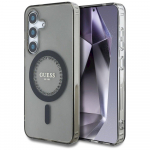 Case Guess Rhinestones Printed Classic Logo MagSafe for Samsung Galaxy S25 / black