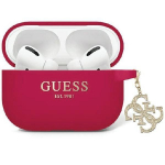 Guess GUAP2LECG4M AirPods Pro 2 (2022/2023) cover Liquid Silicone Glitter Triangle / magenta