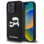 Karl Lagerfeld KLHMP16LSKCHPPLK Silicone Double Heads Print Hardcase for iPhone 16 Pro 6.3" / black