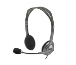 Logitech H110 Stereo Wired Headset, 3.5mm jack, Black/Silver