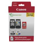 Canon 2970B017 PG-510 / CL-511 Druckerpatrone + Fotopapier-Vorteilspaket