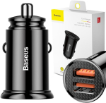 Baseus Auto laadija &uuml;mmargune plastikust A+A topelt kiire laadimine 3.0 30W Black (CCALL-YD01)