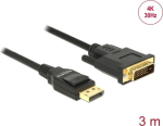 DELOCK Kaabel DP 1.2 -> DVI (24+1) St/St 3.0m Black