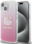 Back panel cover Hello Kitty Apple iPhone 15 6.1 hardcase IML Gradient Electrop Kitty Head Pink