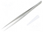 Tweezers | 140mm | for precision works | Blades: straight,narrowed