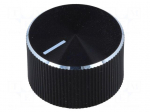 Knob | with pointer | aluminium,plastic | &Oslash;shaft: 6mm | &Oslash;22.8x13mm