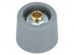 Knob | without pointer | polyamide | &Oslash;shaft: 6.35mm | &Oslash;20x16mm | grey