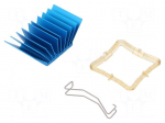 Heatsink: extruded | grilled | BGA | blue | L: 29mm | W: 29mm | H: 17.5mm