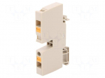 Splice terminal: rail | 6mm2 | ways: 1 | terminals: 2 | beige | Width: 9mm