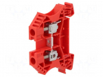 Splice terminal: rail | 6mm2 | ways: 1 | terminals: 2 | red | wemid | TS35