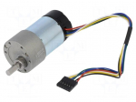 Motor: DC | with gearbox | 24VDC | 3A | Shaft: D spring | 330rpm | &Oslash;: 37mm