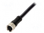 Connector: M8 | female | PIN: 4 | straight | with lead | plug | 3A | IP67